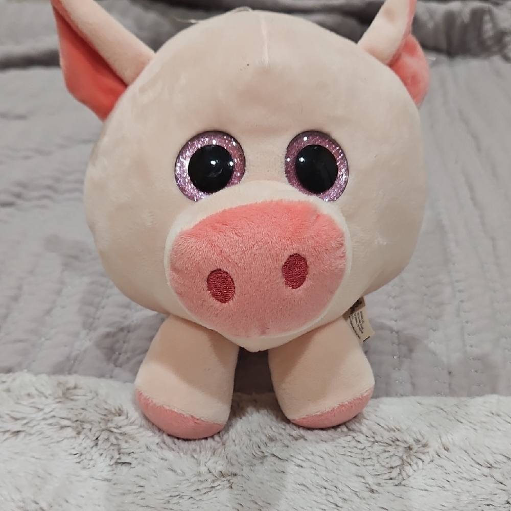 Cute Plush Pig Toy with Pink Accents